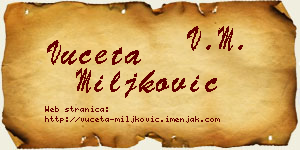 Vuceta Miljković vizit kartica